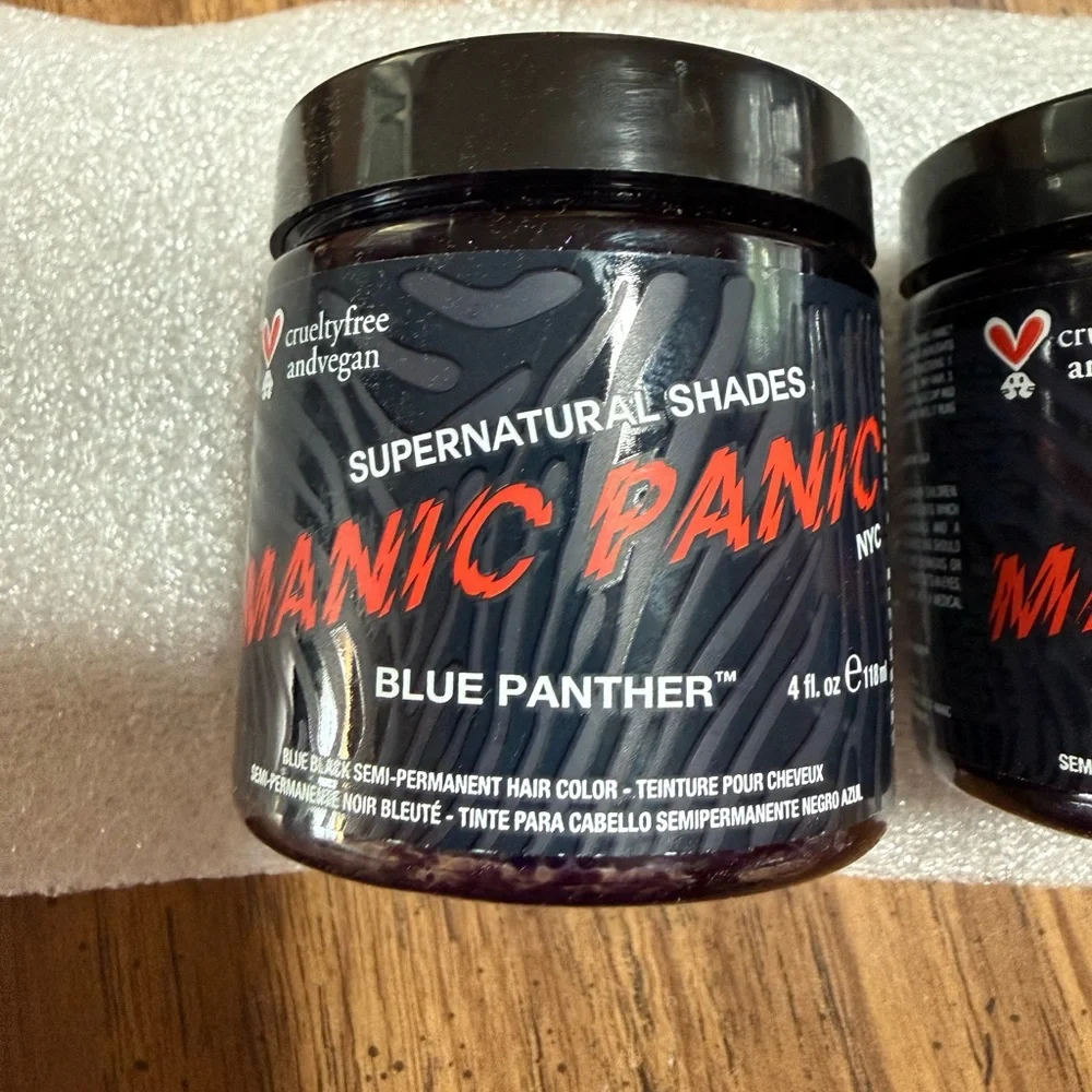 2x Manic Panic Vegan Semi Permanent Hair Dye Color Blue Panther Blue Black
